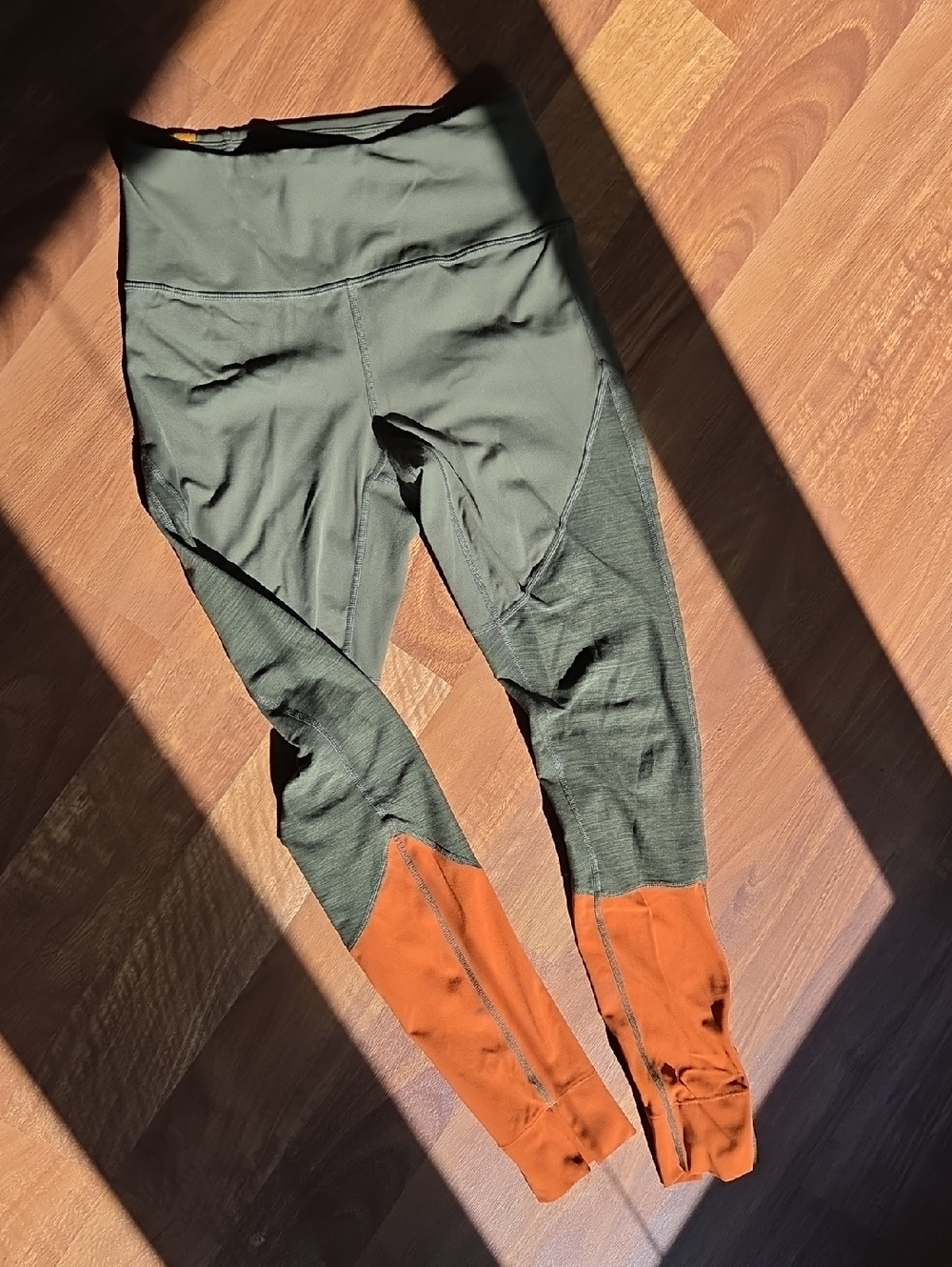 Prana Sorel Olive Green and Rust Orange Leggings
